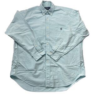 Ralph Lauren Big Shirt Ice Blue Long Sleeve Button Down Men's Shirt Sz. L